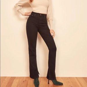 Reformation Peyton Slit Hem Jean - Black - Size 23